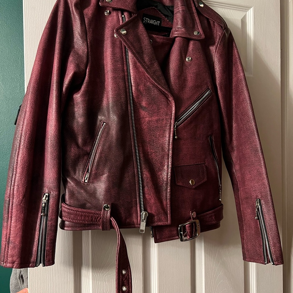 Buffalo grain leather jacket